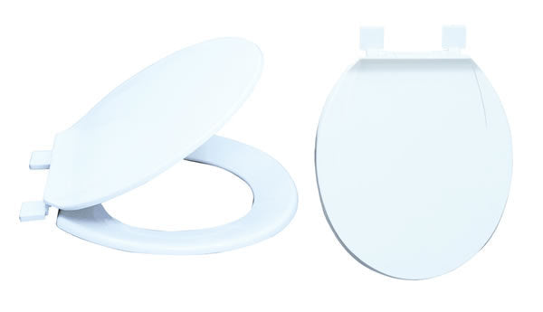 EZ-Flo Round White Plastic Toilet Seat - 65901