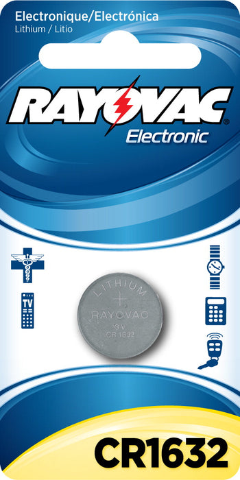 Rayovac CR1632 Lithium Coin Cell Battery, 3V - KECR1632-1