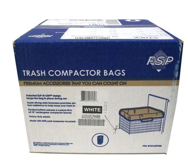Whirlpool 15-Inch Trash Compactor Bags, 60-Pack - W10165294RB