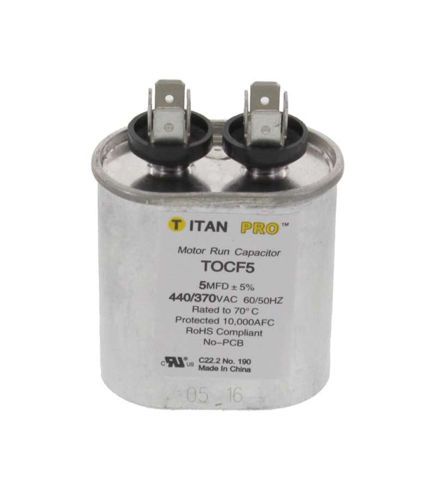 TOCF5 HVAC Run Capacitor, 5 MFD, 440/370V, Oval