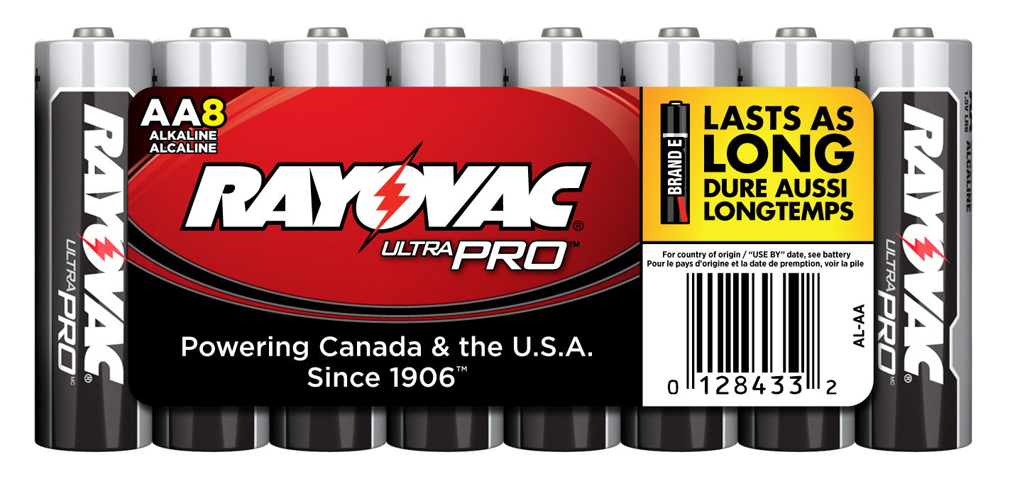 Rayovac Ultra Pro AA Alkaline Batteries 8-Pack - AL-AA