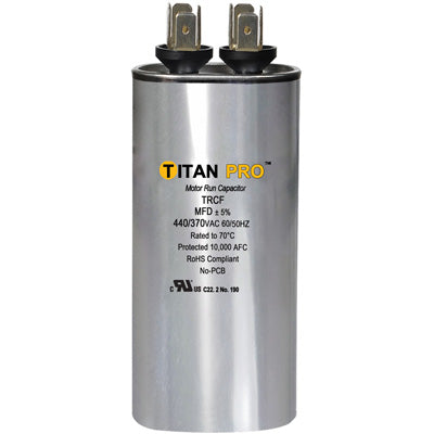 TRCF50 HVAC Run Capacitor, 50 MFD, 440/370V, Round