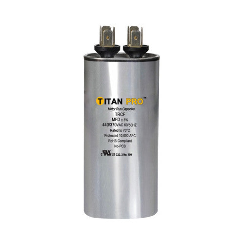 TRCF55 HVAC Run Capacitor, 55 MFD, 440/370V, Round