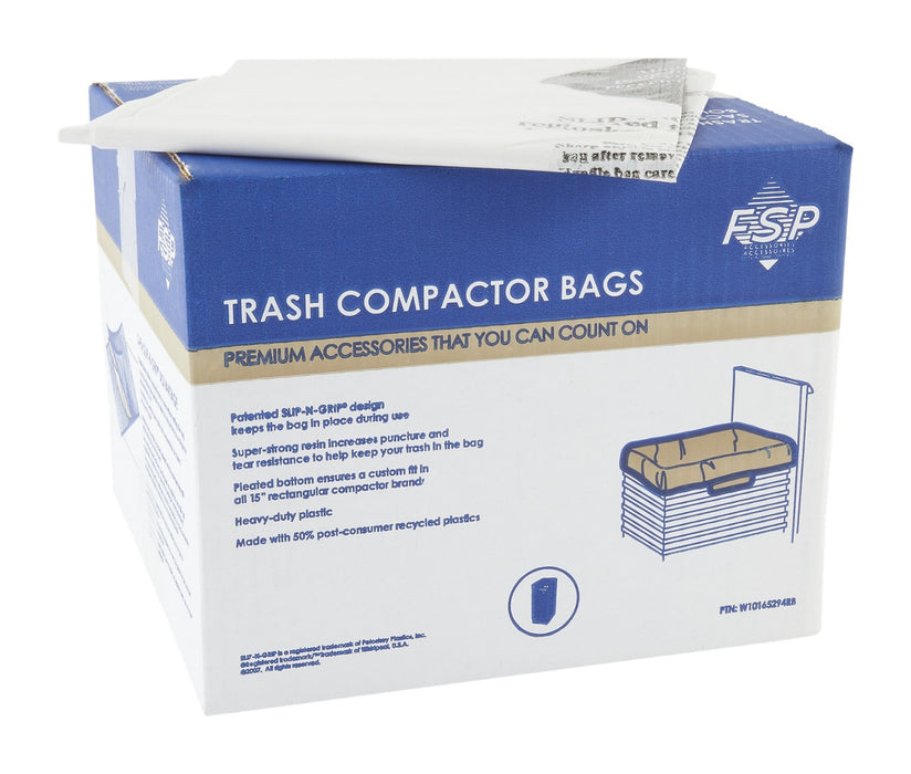 Whirlpool 15-Inch Trash Compactor Bags, 60-Pack - W10165294RB