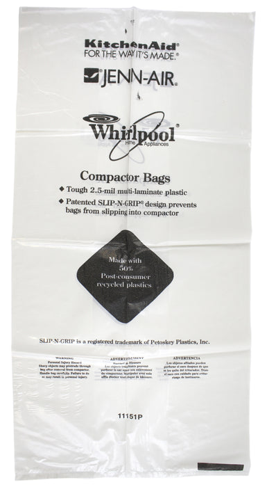 Whirlpool 15-Inch Trash Compactor Bags, 60-Pack - W10165294RB