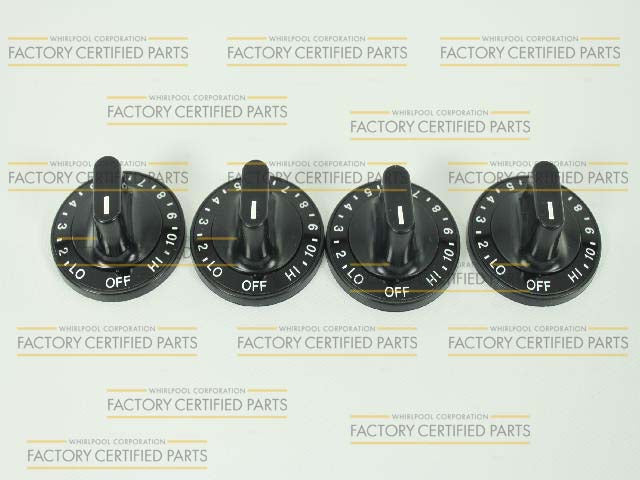 Whirlpool Black Surface Burner Knob Kit, 4-Piece - 12200035