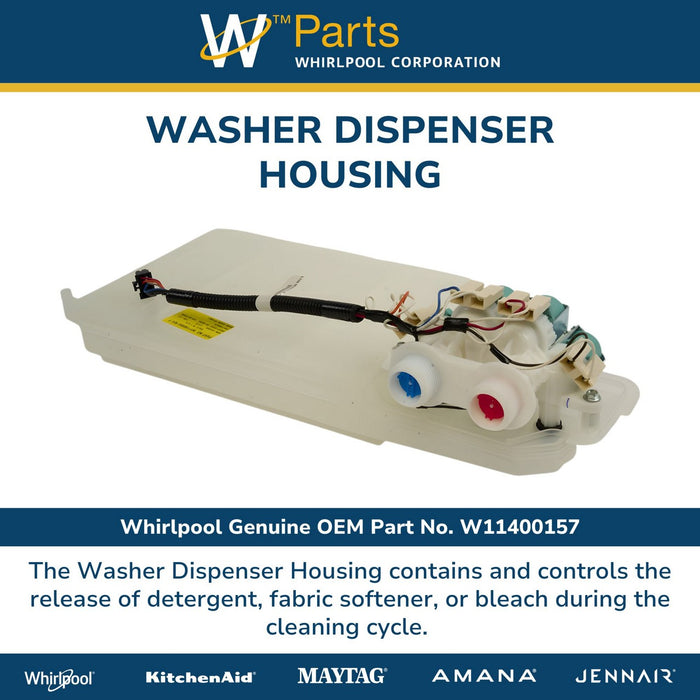 Whirlpool Washer Dispenser Housing and Inlet Valve - W11400157