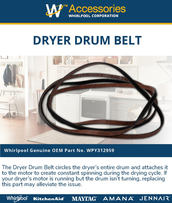Whirlpool Dryer Drum Drive Belt - WPY312959