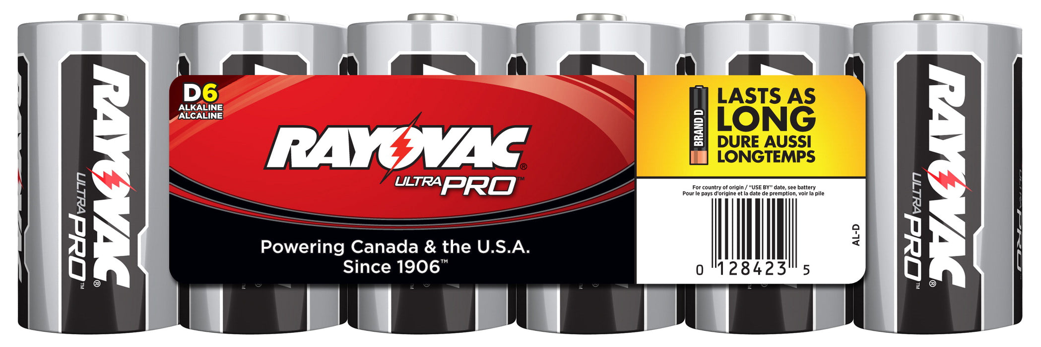 Rayovac D Alkaline Batteries, LR20, 1.5V, 6-Pack - AL-D