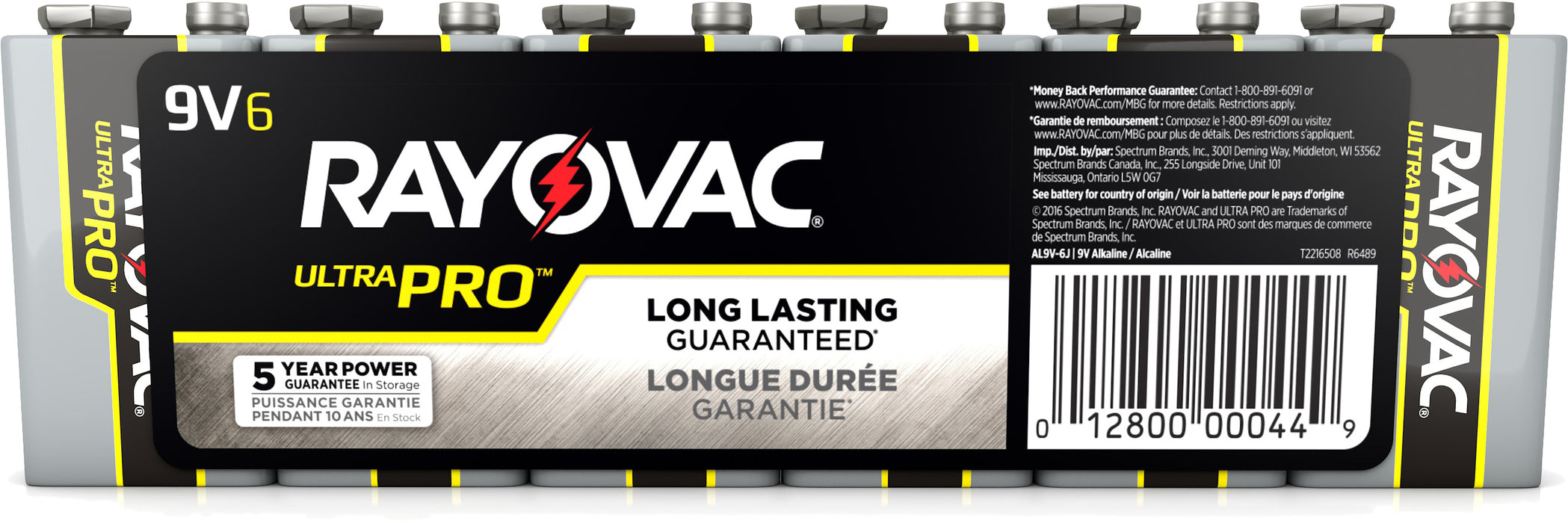 Rayovac Ultra Pro 9V Alkaline Batteries 6-Pack - AL-9V