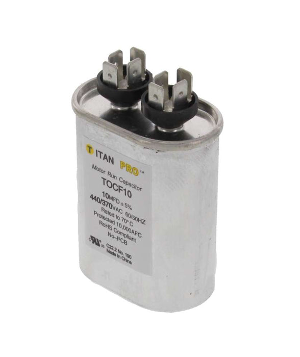 TOCF10 HVAC Run Capacitor, 10 MFD, 440/370V, Oval
