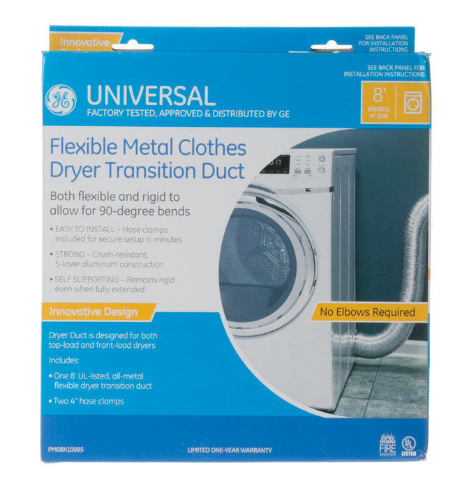 GE 8-Foot Flexible Aluminum Dryer Duct - PM08X10085