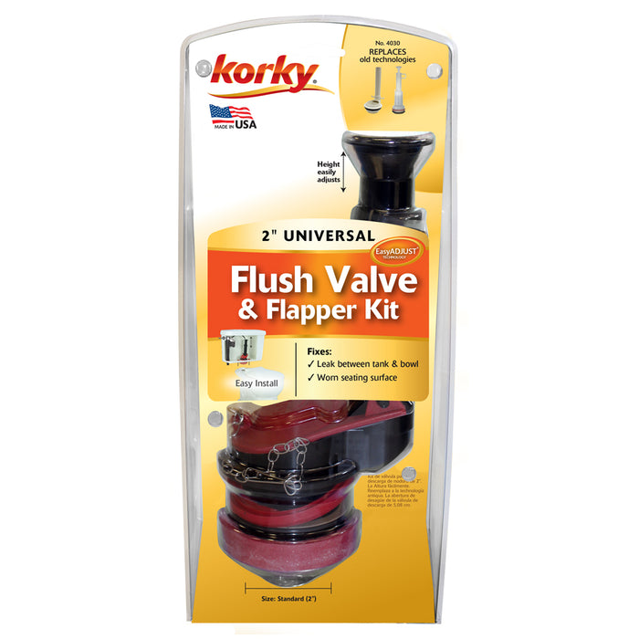 Korky 2-Inch Adjustable Toilet Flush Valve Kit - 4030PK