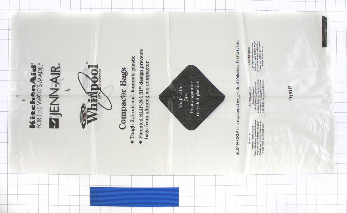 Whirlpool 15-Inch Trash Compactor Bags, 60-Pack - W10165294RB