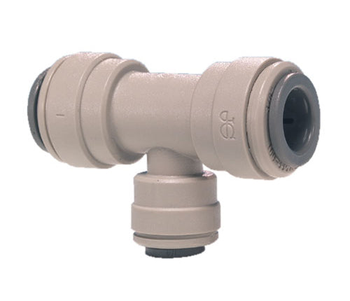 John Guest Refrigerator Water Line Reducing Tee, 3/8 OD Run x 1/4 OD Branch - PI301208S-US