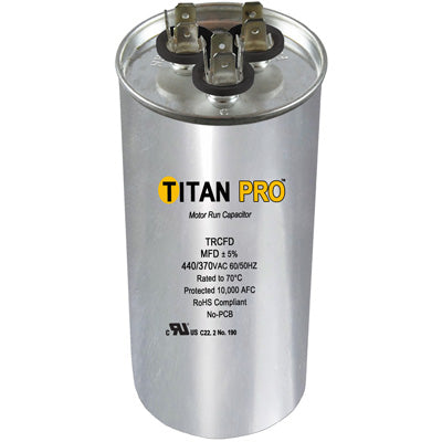 TRCFD505 HVAC Dual Run Capacitor, 50 + 5 MFD, 440/370V