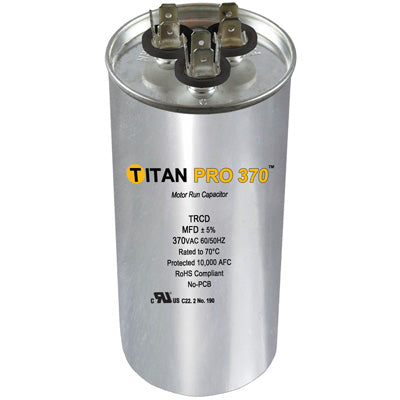 TRCD155 HVAC Dual Run Capacitor, 15 + 5 MFD, 370V, Round