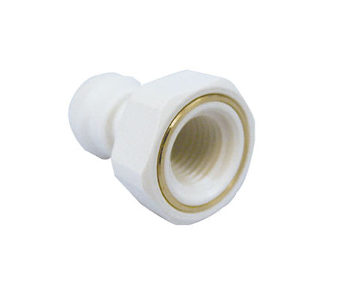 John Guest Refrigerator Water Line Female Adapter, 1/4 OD x 1/4 NPTF - PP450822W-US