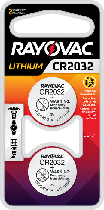 Rayovac CR2032 Lithium Coin Cell Batteries 2-Pack - KECR2032-2G