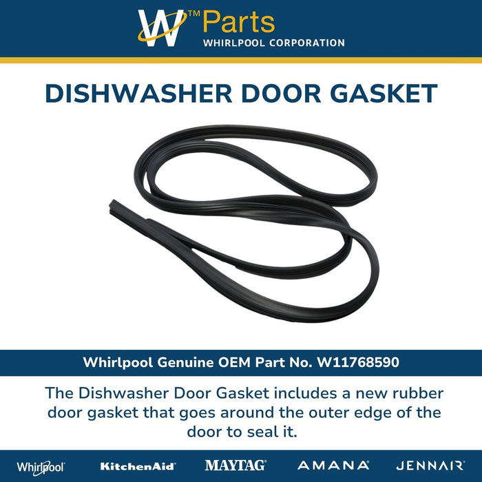 Whirlpool W11768590 Dishwasher Door Gasket - OEM