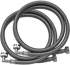 EZ-Flo Eastman Braided Stainless Washer Supply Hose, 5-Foot, 90-Degree, 2-Pack - 48377