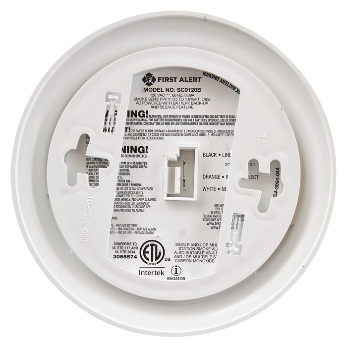 BRK Hardwired Smoke and Carbon Monoxide Alarm with Battery Backup - SC9120B