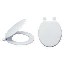EZ-Flo Round White Wood Toilet Seat - 65905