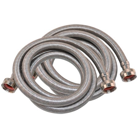 Eastman Stainless Washer Fill Hoses, 5-Foot, 2-Pack - 48371