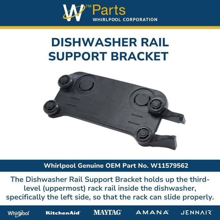 Whirlpool Dishwasher Third-Level Rack Tub Support - Left W11579562