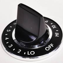 Whirlpool Black and Chrome Top Burner Knob - WPY700854