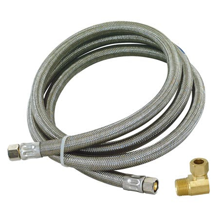 EZ-Flo Eastman Dishwasher Supply Line, 8-Foot, 3/8-Inch Compression x 3/8-Inch MIP 90-Degree - 48366