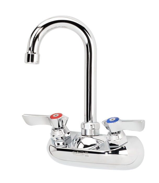 Krowne 4-Inch Wall-Mount Gooseneck Sink Faucet - 10-400L