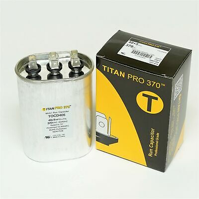 TOCD405 HVAC Dual Run Capacitor, 40 + 5 MFD, 370V, Oval