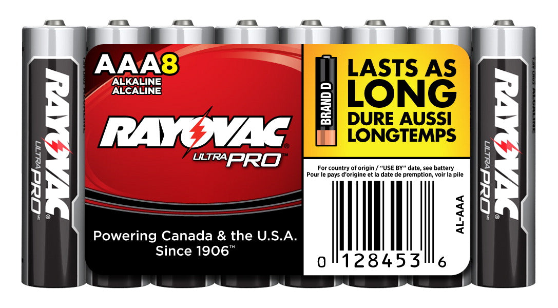 Rayovac Ultra Pro AAA Alkaline Batteries 8-Pack - AL-AAA