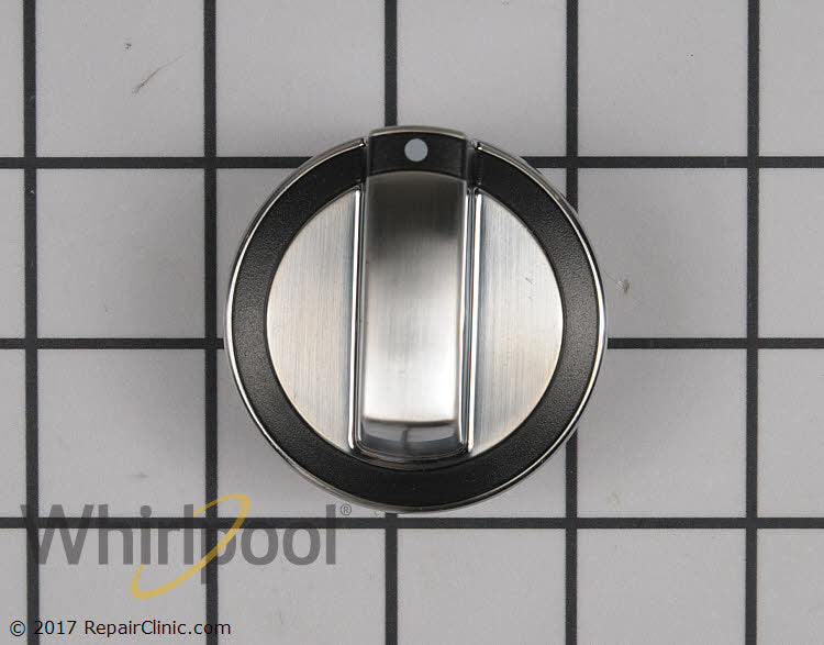Whirlpool Black and Stainless Surface Burner Knob - WPW10316664