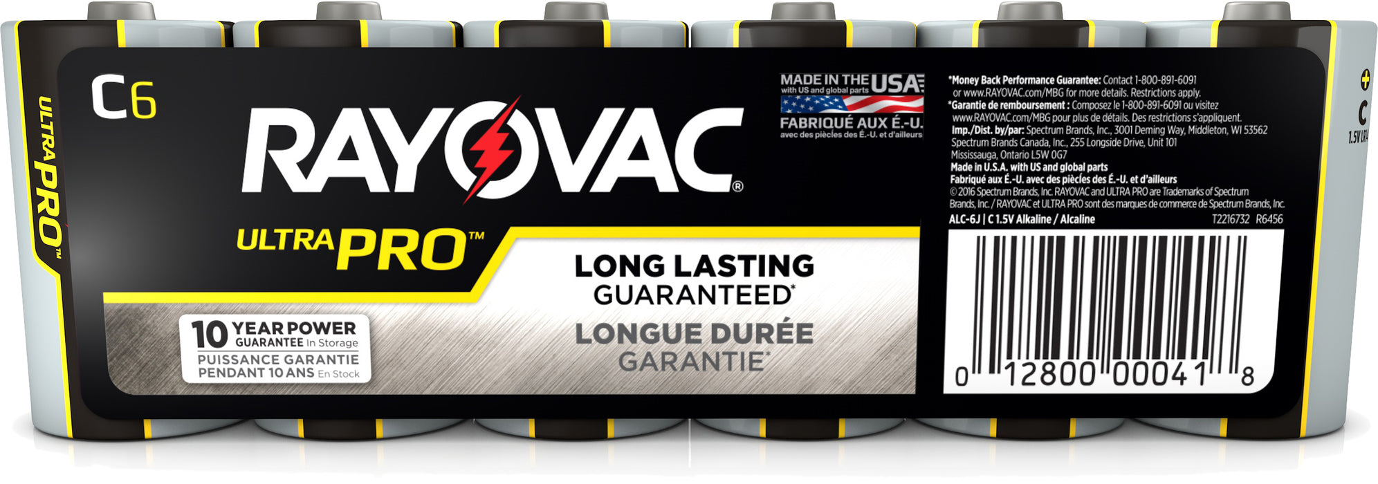 Rayovac C Alkaline Batteries, LR14, 1.5V, 6-Pack - AL-C