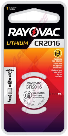 Rayovac CR2016 Lithium Coin Cell Battery, 3V - KECR2016-1