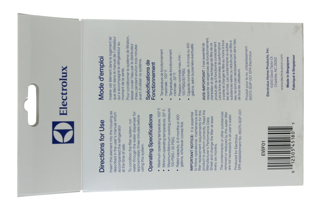 Electrolux Refrigerator Water Filter - EWF01