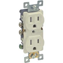 EZ-Flo Eastman White Duplex Receptacle, 15A 125V - 62023