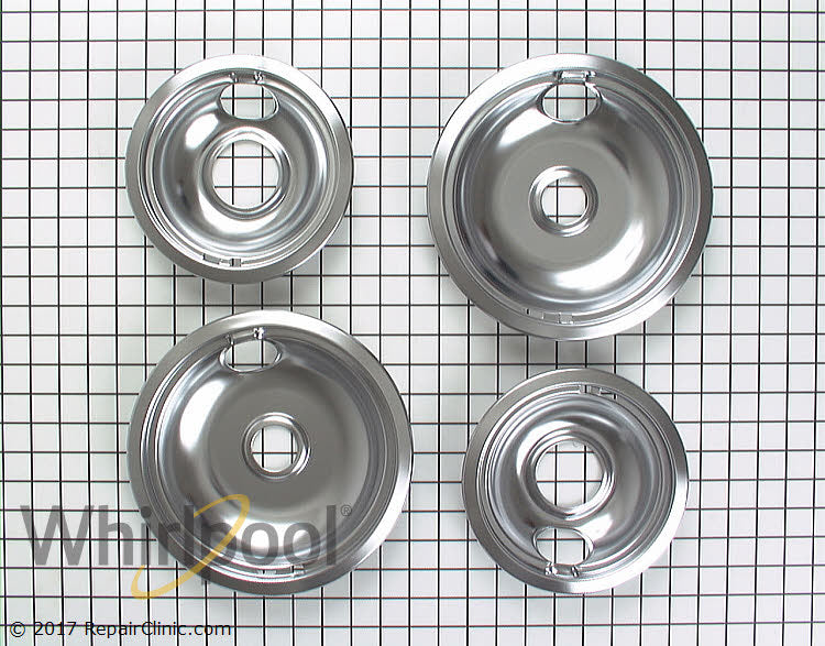 Whirlpool Chrome Electric Range Drip Pan Set - 332-147