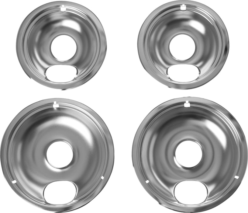 GE Satin-Chrome Electric Range Drip Pan Set for Non-GE Models - AO68CC