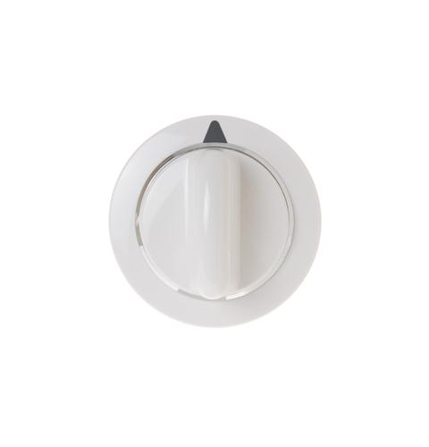 GE White Dryer Timer Knob with Chrome Trim - WE1M654
