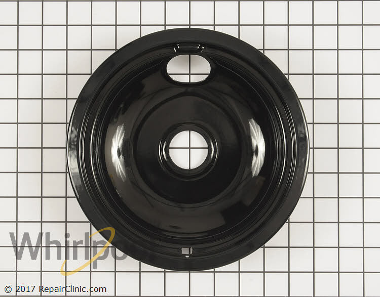 Whirlpool 8-Inch Black Porcelain Electric Range Drip Pan - WPW10290350